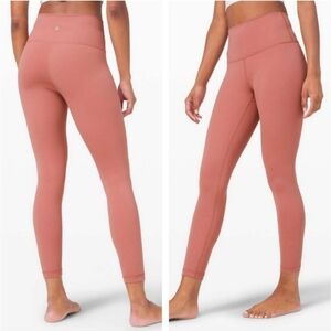 Lululemon Womens Size 8 Wunder Train HR 25" Tight Leggings Brier Rose Pink   #67